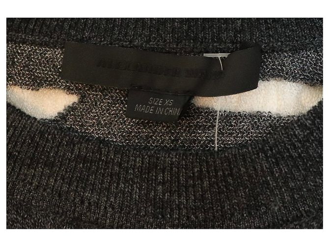 Alexander Wang Pull en maille transparente jacquard gris - size XS - vue 3