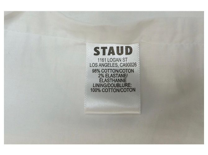 Staud Abito camicia corto bianco a maniche lunghe - size XS - vista 3