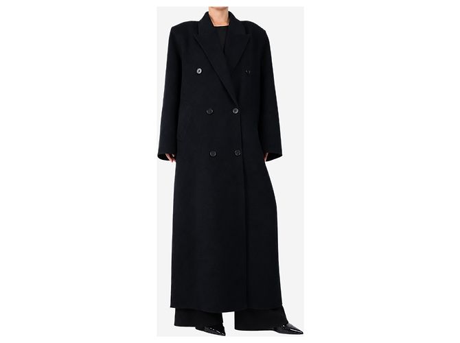 Autre Marque Navy double-breasted long coat - size UK 10 - view 3
