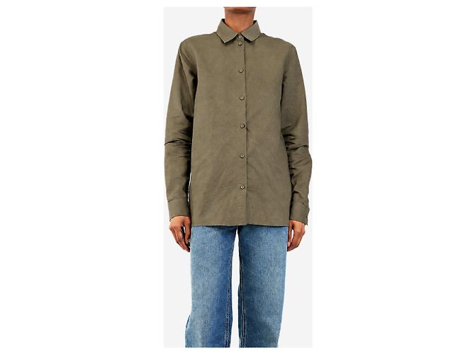 Autre Marque Camisa de lino marrón - size UK 6 - vista 3