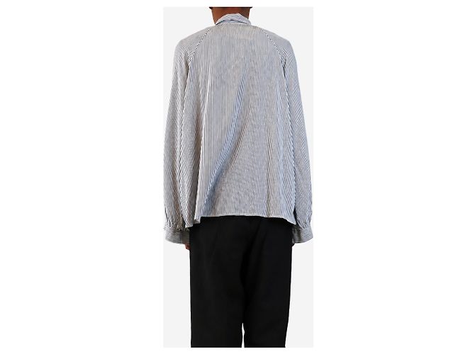 Nili Lotan Camisa de seda a rayas azules y blancas - size XS - vista 2