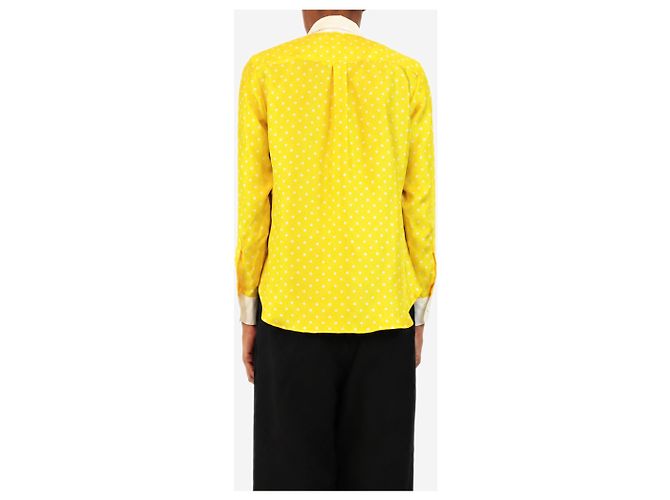 Bella Freud Camisa Minnelli de seda com bolinhas amarelas - size UK 8 - vista 2