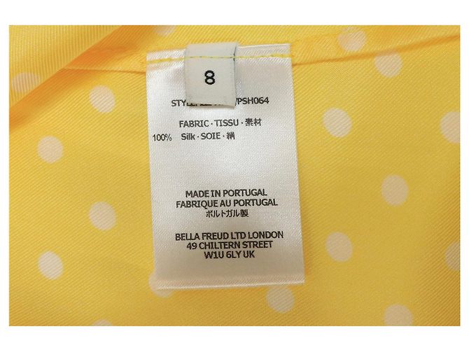 Bella Freud Camisa Minnelli de seda com bolinhas amarelas - size UK 8 - vista 3