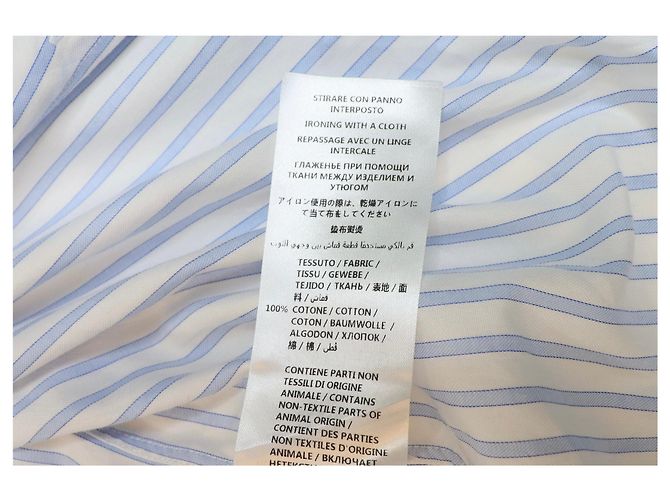 Gucci Camicia a righe blu e bianche con colletto ricamato - size UK 8 - vista 4