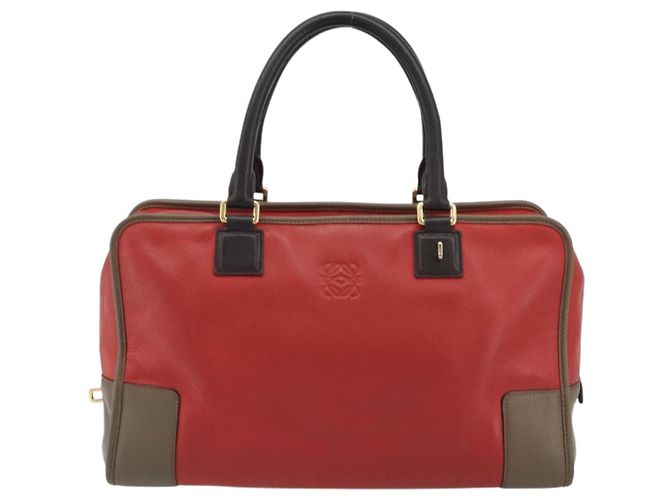 LOEWE Amazona 36 Handtasche Leder Rot Gold - Ansicht 13
