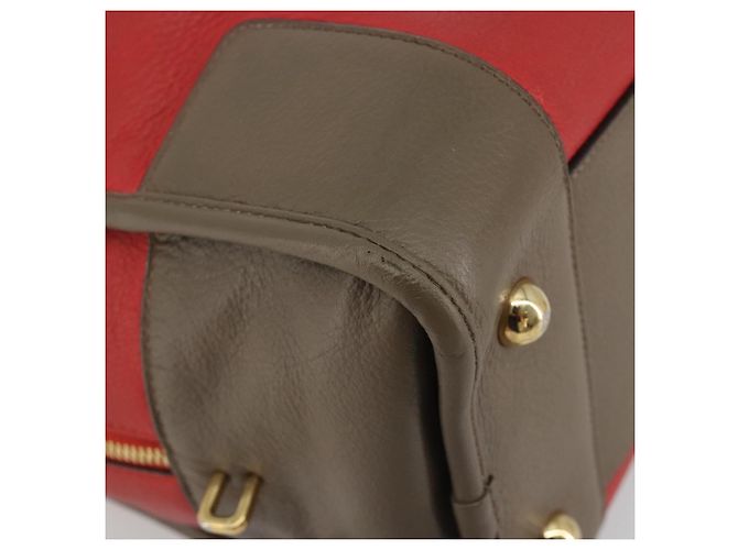 LOEWE Amazona 36 Handtasche Leder Rot Gold - Ansicht 14