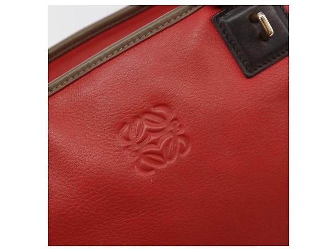 LOEWE Amazona 36 Handtasche Leder Rot Gold - Ansicht 17