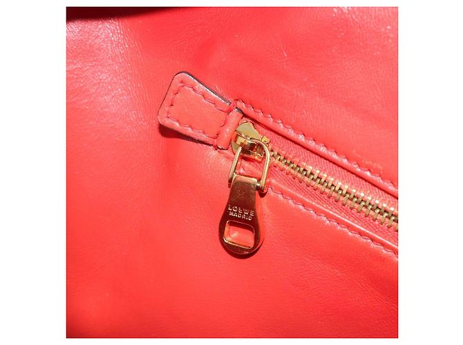 LOEWE Amazona 36 Handtasche Leder Rot Gold - Ansicht 22