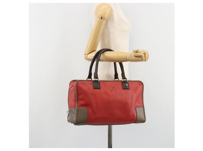 LOEWE Amazona 36 Handtasche Leder Rot Gold - Ansicht 25
