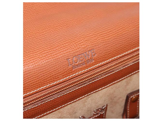 LOEWE Pasta de couro castanho dourado - vista 19