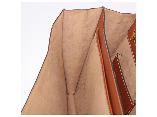 LOEWE Pasta de couro castanho dourado - vista 21