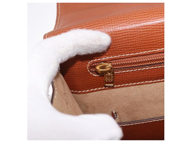 LOEWE Pasta de couro castanho dourado - vista 25