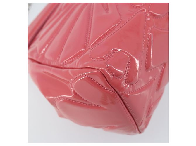 Miu Miu Sac à épaule à chaîne Cuir verni Rose Argent - vue 16