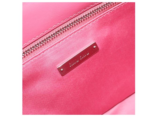 Miu Miu Sac à épaule à chaîne Cuir verni Rose Argent - vue 18