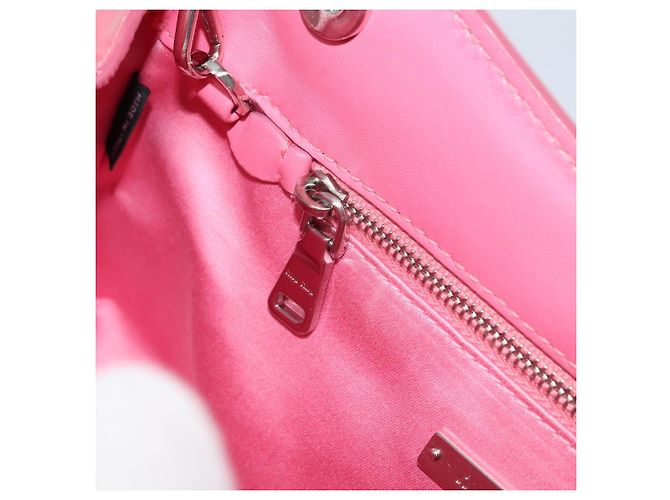 Miu Miu Sac à épaule à chaîne Cuir verni Rose Argent - vue 21
