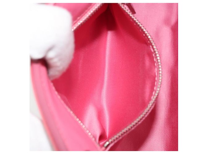Miu Miu Sac à épaule à chaîne Cuir verni Rose Argent - vue 22