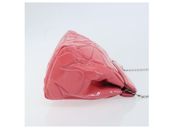 Miu Miu Sac à épaule à chaîne Cuir verni Rose Argent - vue 3