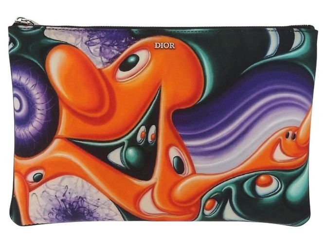 Christian Dior Pouch Nylon Orange Silver - vista 13