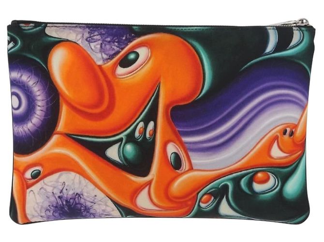 Christian Dior Pouch Nylon Orange Silver - vista 2