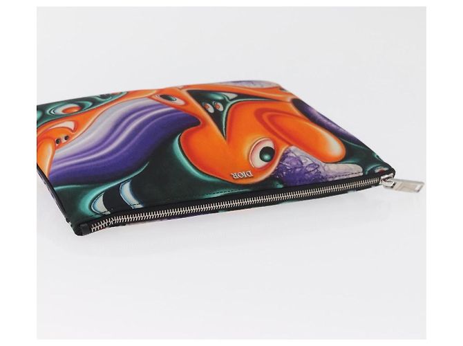 Christian Dior Pouch Nylon Orange Silver - vista 5
