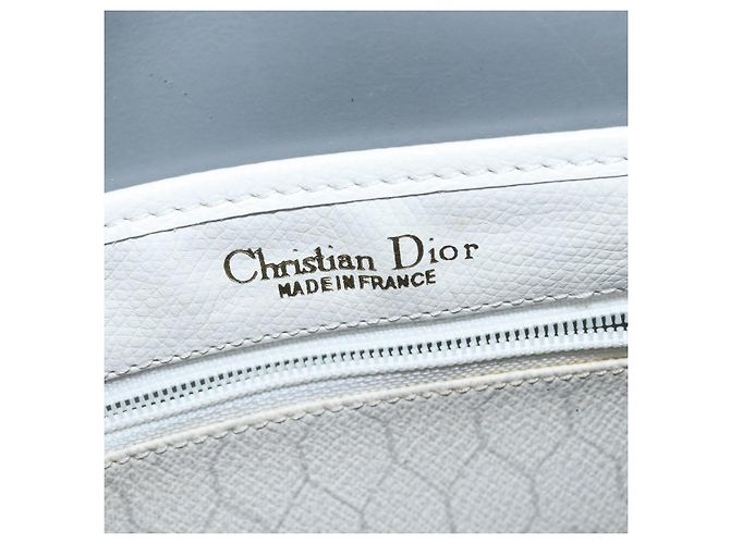 Christian Dior Honeycomb Canvas Shoulder Bag PVC White gold - vista 11