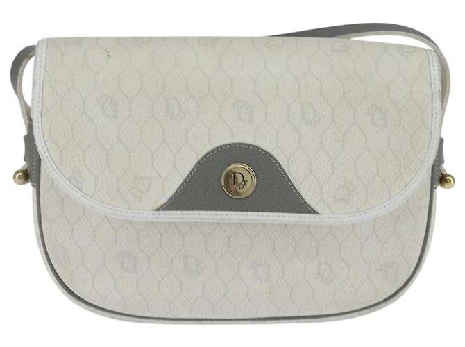 Christian Dior Honeycomb Canvas Shoulder Bag PVC White gold - vista 13