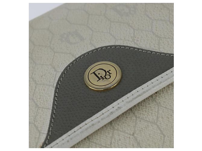 Christian Dior Honeycomb Canvas Shoulder Bag PVC White gold - vista 17