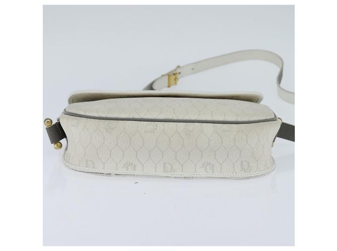 Christian Dior Honeycomb Canvas Shoulder Bag PVC White gold - vista 5
