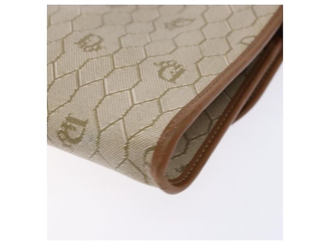 Christian Dior Sac à épaule en toile nid d'abeille PVC Beige Or - vue 15