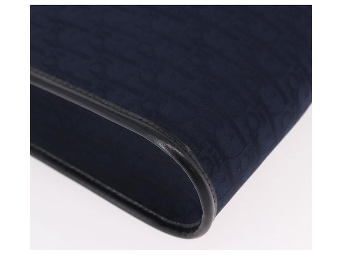Christian Dior Trotter Canvas Chain Shoulder Bag Navy Gold - vista 12