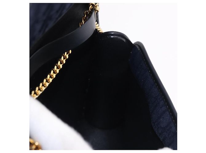 Christian Dior Trotter Canvas Chain Shoulder Bag Navy Gold - vista 18