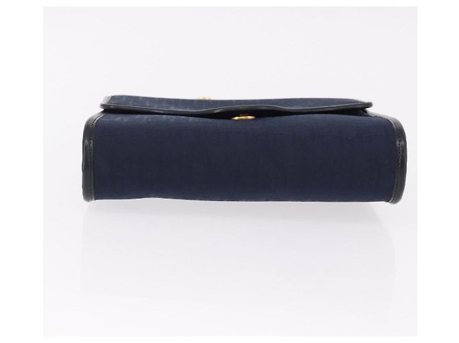 Christian Dior Trotter Canvas Chain Shoulder Bag Navy Gold - vista 9