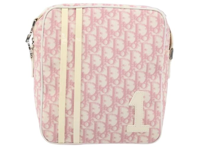 Christian Dior Trotter Canvas Shoulder Bag PVC Pink Silver - vista 13