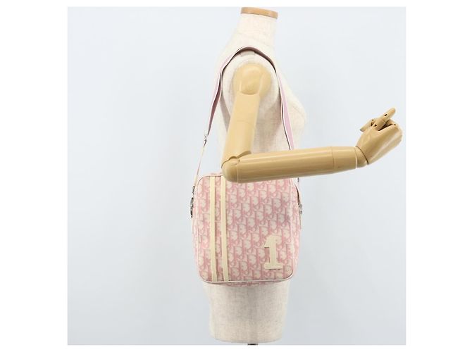 Christian Dior Trotter Canvas Shoulder Bag PVC Pink Silver - vista 23