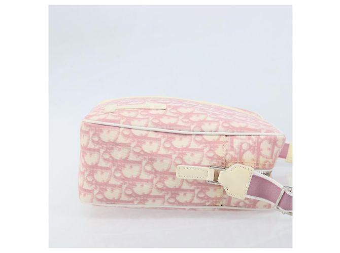 Christian Dior Trotter Canvas Shoulder Bag PVC Pink Silver - vista 3