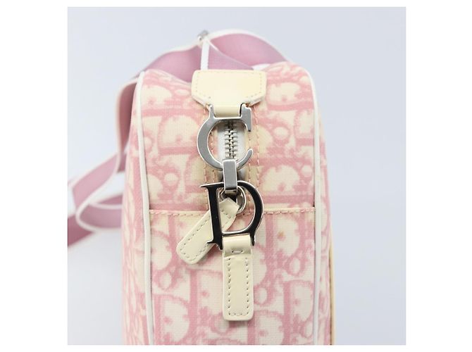 Christian Dior Trotter Canvas Shoulder Bag PVC Pink Silver - vista 9