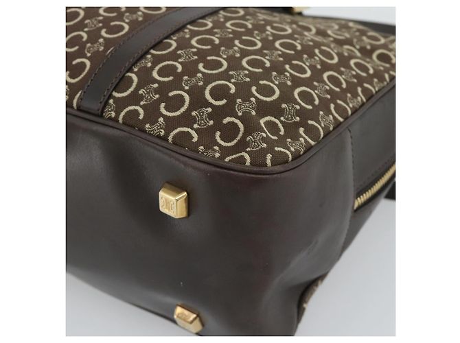 Céline CELINE C Macadam Canvas Hand Bag Brown Gold - vista 12