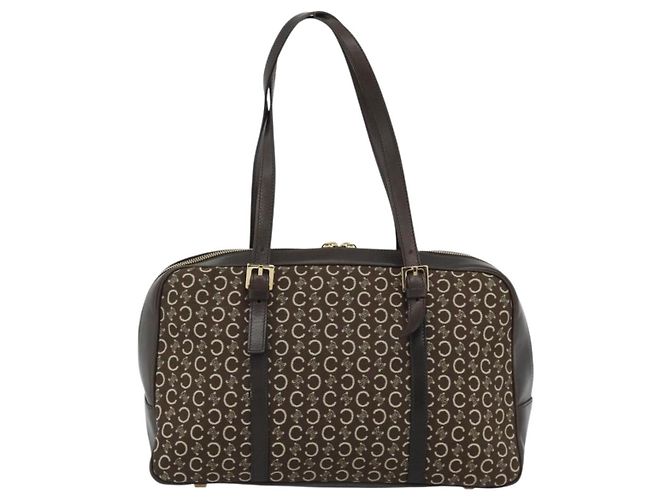 Céline CELINE C Macadam Canvas Hand Bag Brown Gold - vista 2