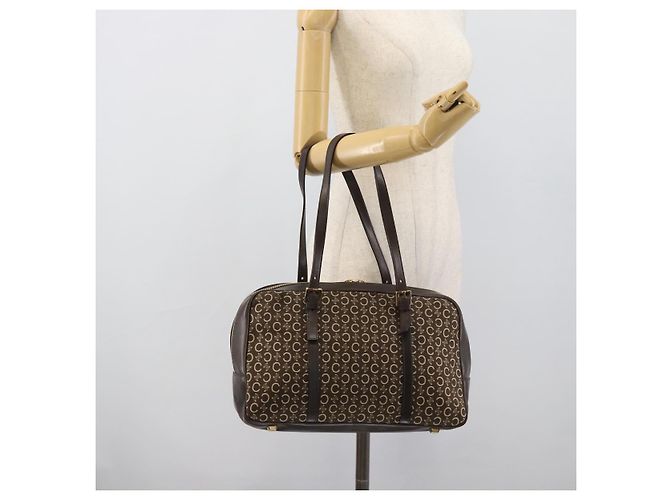 Céline CELINE C Macadam Canvas Hand Bag Brown Gold - vista 21