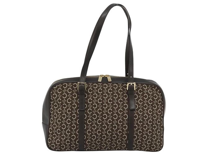 Céline CELINE C Macadam Canvas Hand Bag Brown Gold - vista 3