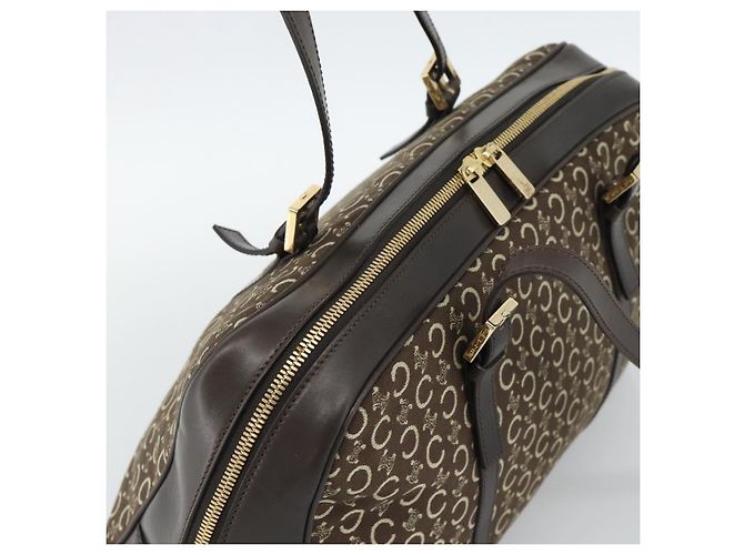 Céline CELINE C Macadam Canvas Hand Bag Brown Gold - vista 6