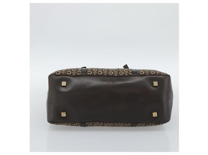 Céline CELINE C Macadam Canvas Hand Bag Brown Gold - vista 9