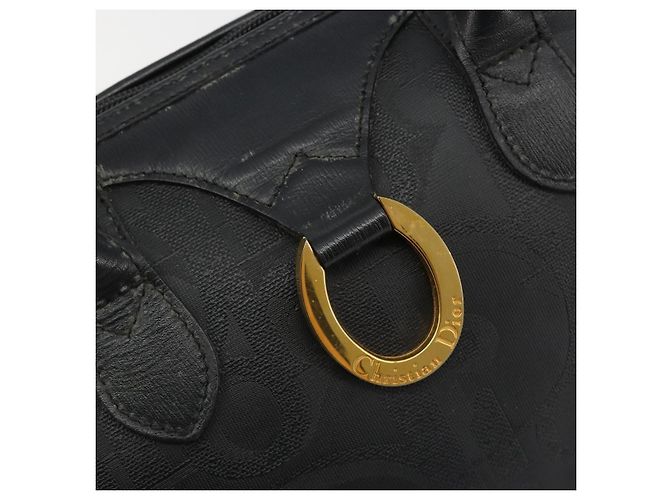 Christian Dior Trotter Canvas Hand Bag PVC Navy Gold - vista 18