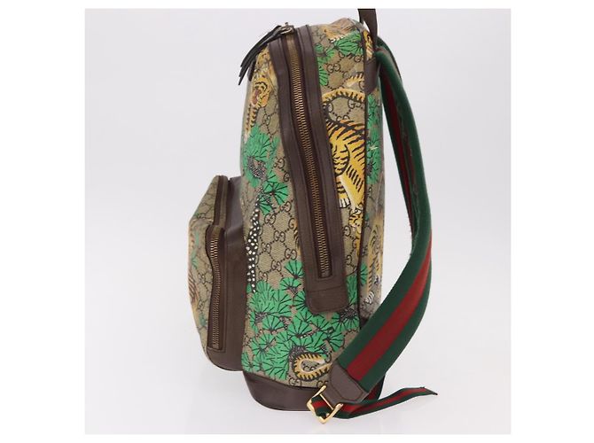 GUCCI GG Supreme Web Sherry Line Backpack PVC Bengal Beige 428027 - vista 4