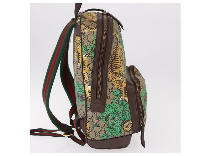 GUCCI GG Supreme Web Sherry Line Backpack PVC Bengal Beige 428027 - vista 5