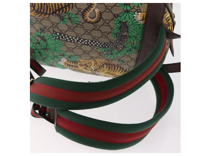 GUCCI GG Supreme Web Sherry Line Backpack PVC Bengal Beige 428027 - vista 9