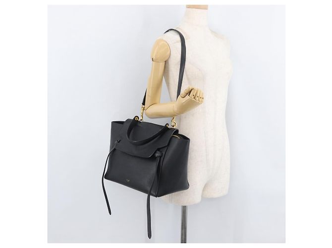 Céline CELINE Belt bag Hand Bag Leather 2way Black Gold - vista 25