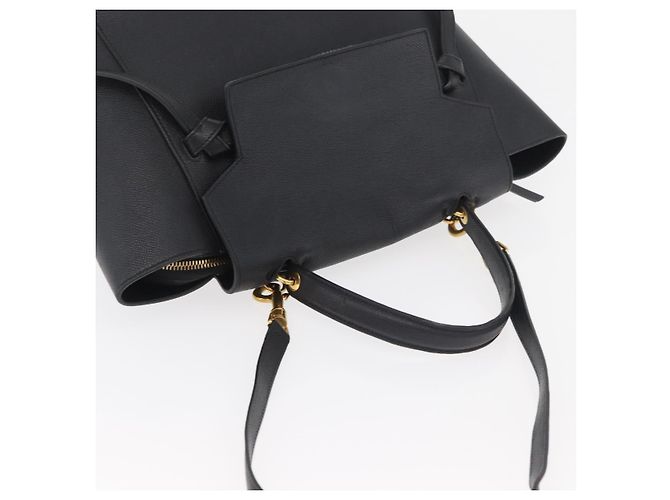 Céline CELINE Belt bag Hand Bag Leather 2way Black Gold - vista 6