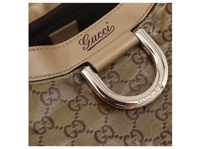 GUCCI GG Crystal Hand Bag Coated Canvas Gold 189835 - vista 10