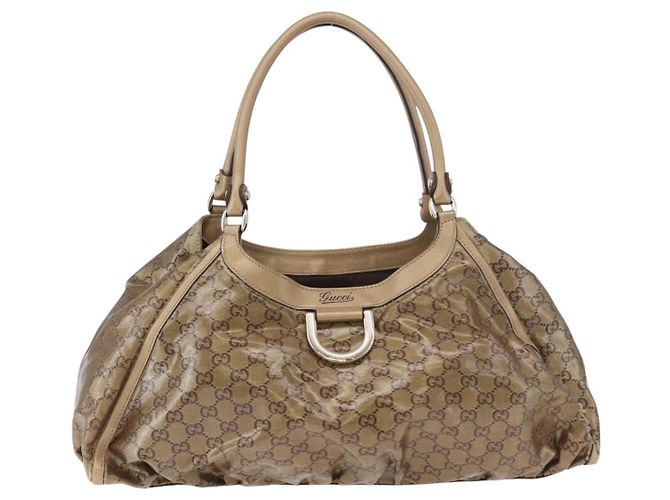GUCCI GG Crystal Hand Bag Coated Canvas Gold 189835 - vista 13